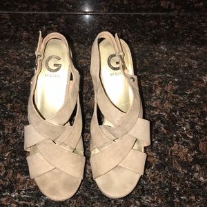G by Guess Wedge Suede Heels